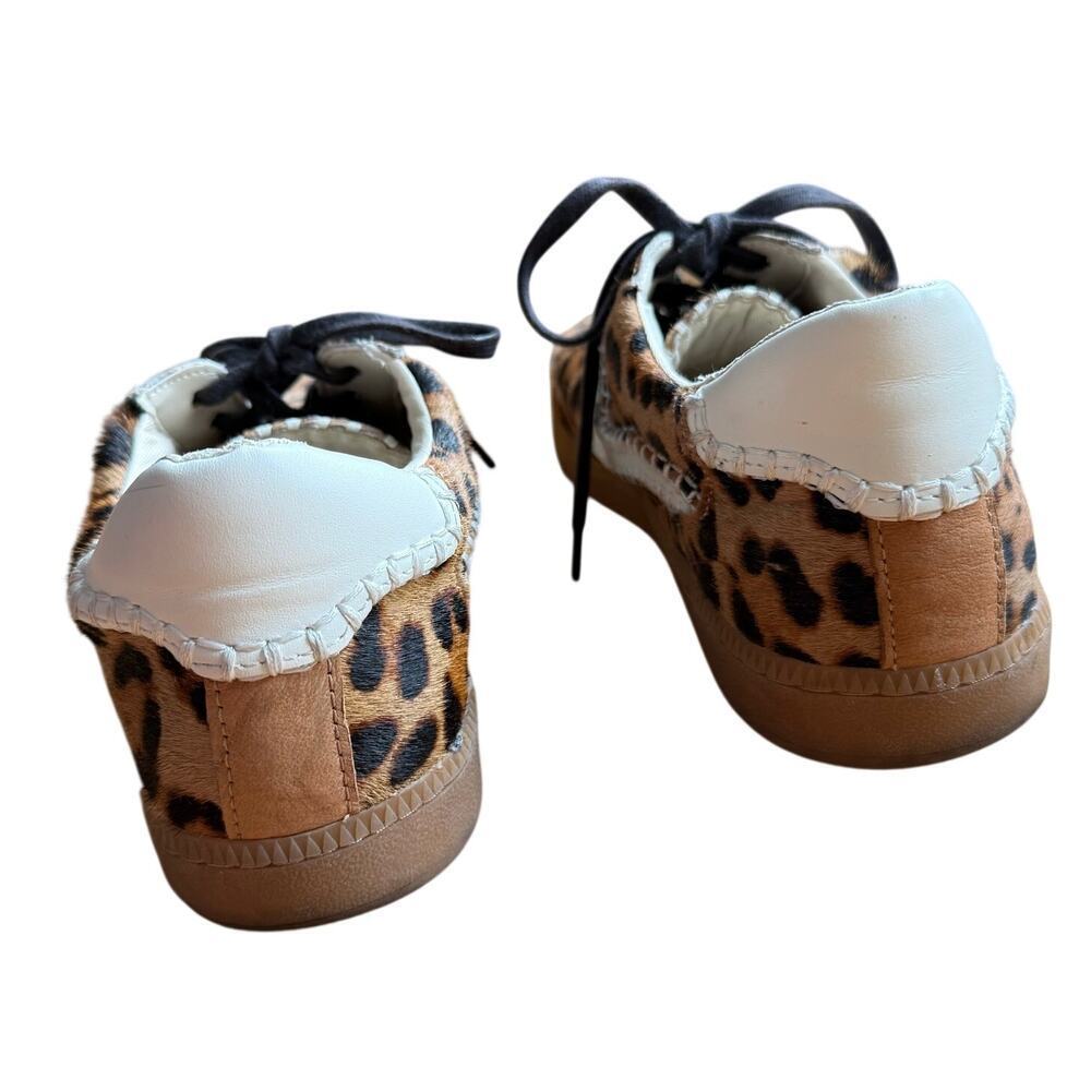 Dolce Vita Notice Stitch Brown Leopard Print Genuine Calf Hair Sneakers Size 9 - Picture 8 of 16